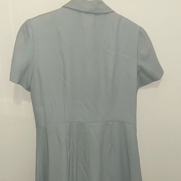 Vintage pin up double breasted button down light green a line dress petites - Picture 6 of 15